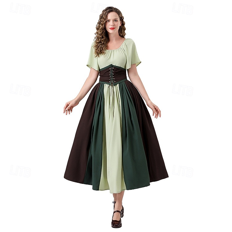 Retro Średniowieczne Sukienka Bal maskowy Cosplay Niejednolita całość Bez kołnierza Strój na bal maskowy Damskie Celtyckie Piracki Fantasy Halloween Codzienne Impreza / Przyjęcie Dla dorosłych 2025 - $44.99 –P7