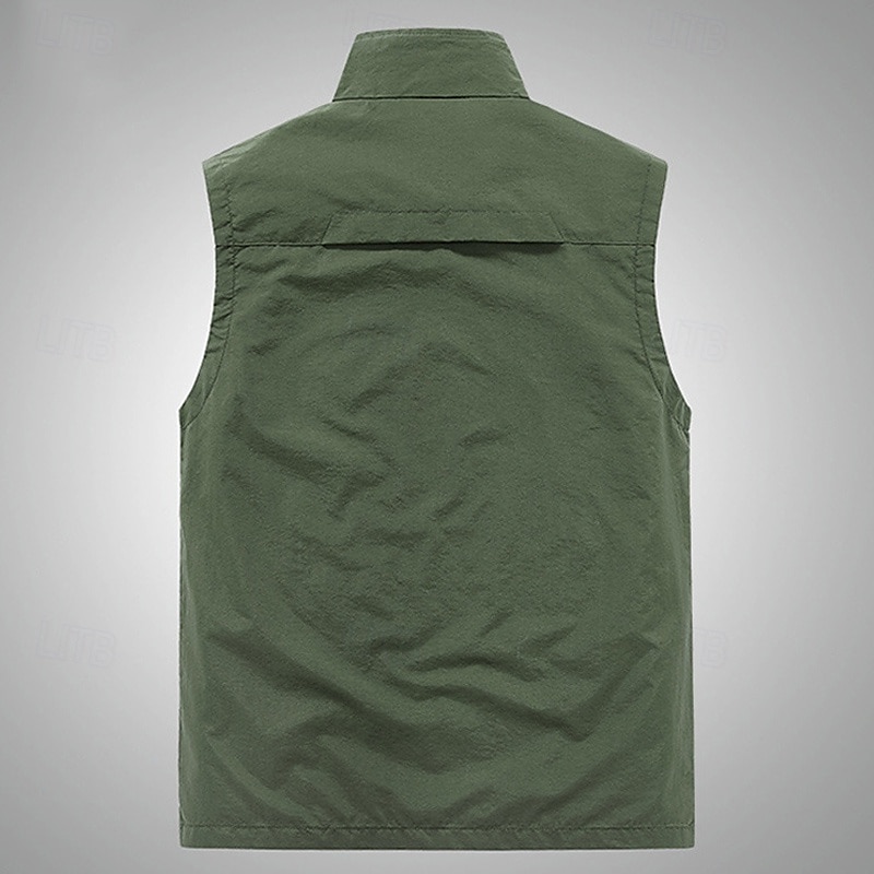 Herren Weste Angelweste Weste für Wanderer Täglich Verabredung Urlaub Modisch Brautkleider schlicht Frühling Sommer Gitter Tasche Polyester Atmungsaktiv Komfortabel Glatt Reisverschluss Ständer 2025 - $38.99 –P3