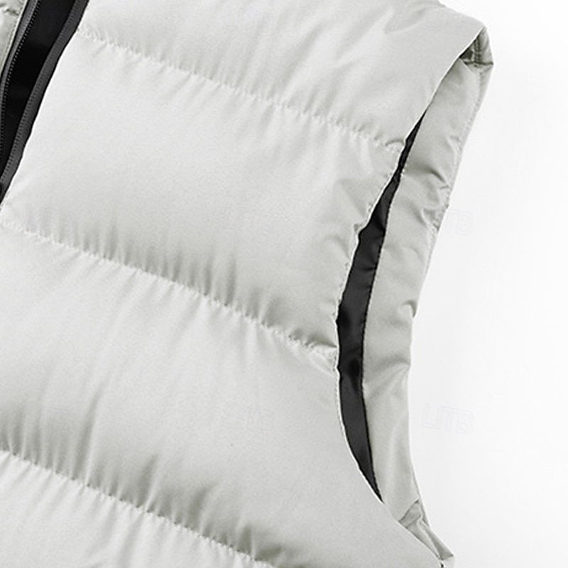 Per uomo Gilet imbottito Quotidiano Casual Autunno & Inverno Tasca con cerniera Poliestere Confortevole Semplice Cerniera Collo alla coreana Vestibilità regolare Nero Borgogna Cachi Blu scuro Gilet del 2025 a $20.99 –P4