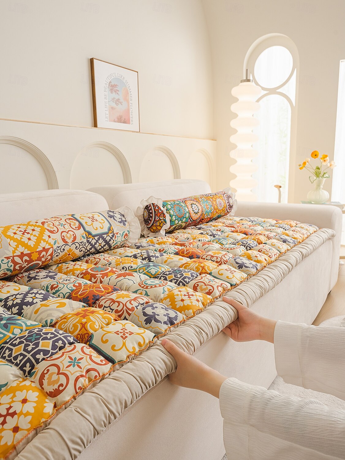 Capa de sofa Geométrica Estampado Poliéster / Poliéster / Algodão Capas de Sofa de 2025 por $77.99 –P6