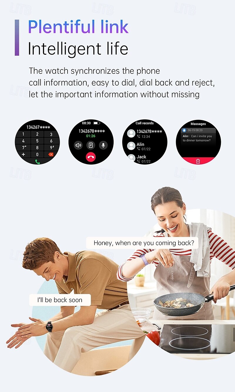 KT77 Smart Watch 1.46 inch Smartwatch Fitness Running Watch Bluetooth Pedometer Call Reminder Fitness Tracker Compatible with Android iOS Women Men Long Standby Hands-Free Calls Waterproof IP68 22mm 2025 - $49.99 –P5