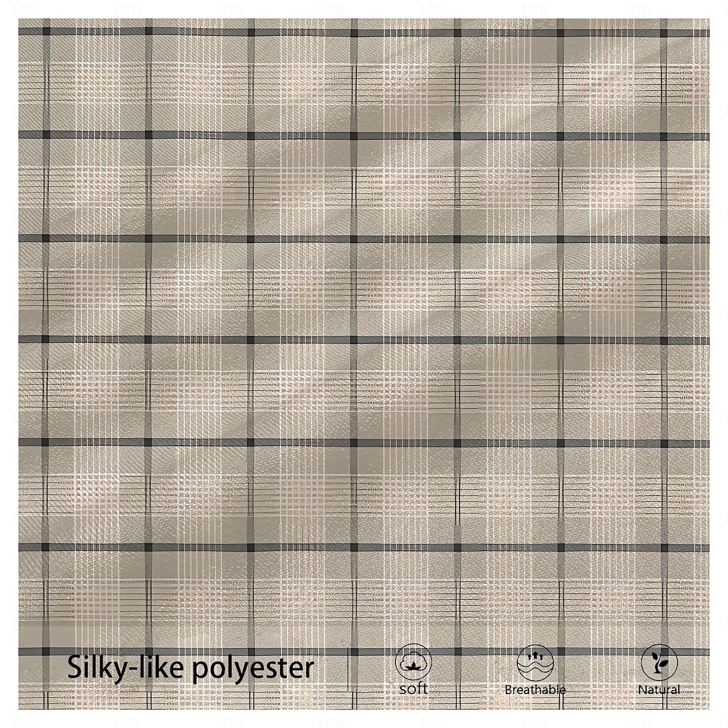 Herr Rutig Kostymbyxor Medium Midja Business Casual Formell Vardag Ficka Sommar Vår Höst Beige 2025 - $29.99 –P3