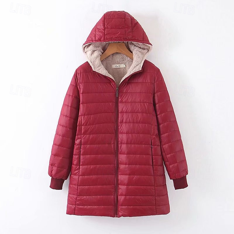 Dame Fleecejakke Fleece Vinter utendørs Varm Myk Bekvem Fleecejakker Hellengdes glidelås Camping / fotturer / grotting Reise Vintersport Svart Rød Navyblå Grønn Kakifarget 2025 - $35.99 –P11