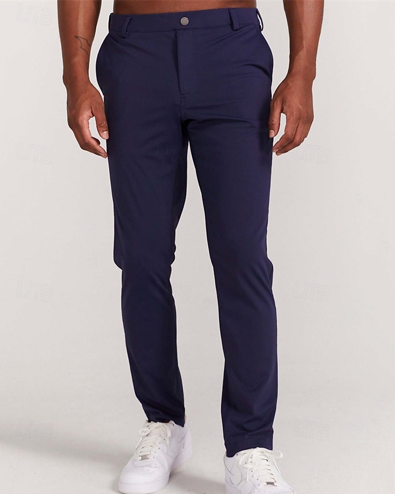 Voor heren Pakken Broek Chinese Knop Zak Effen Comfort Formeel Feest Werk Modieus Klassieke Stijl Zwart Wit Micro-elastisch 2026 - $12.49 –P10