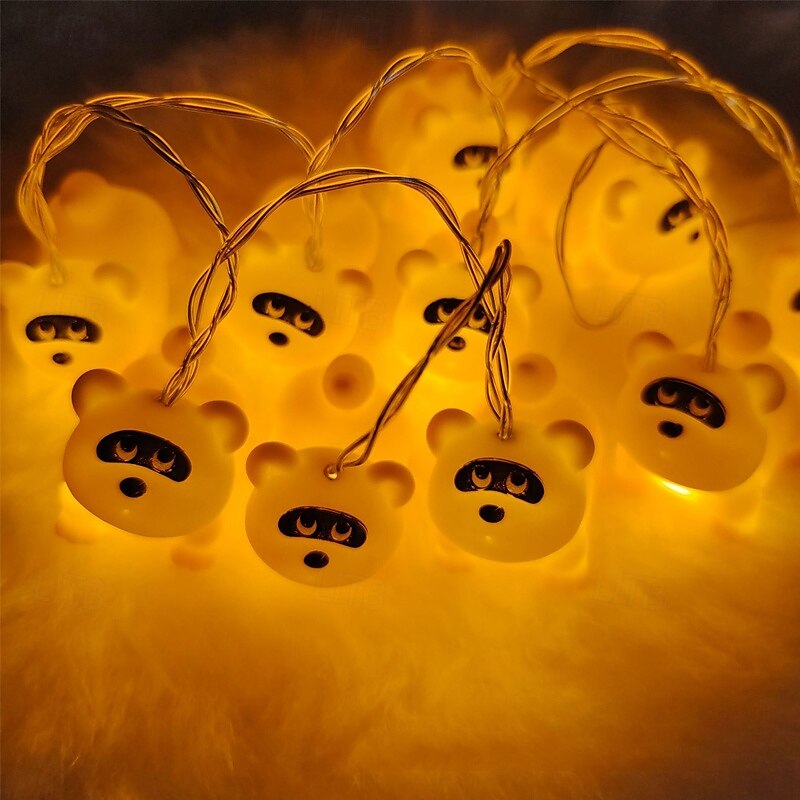 graziose luci a forma di orso in vinile con suono a led, 1,5 m, 10 led, alimentate a batteria, per interni ed esterni, per natale, matrimonio, compleanno, festa, casa, cameretta dei bambini del 2025 a $15.99 –P1