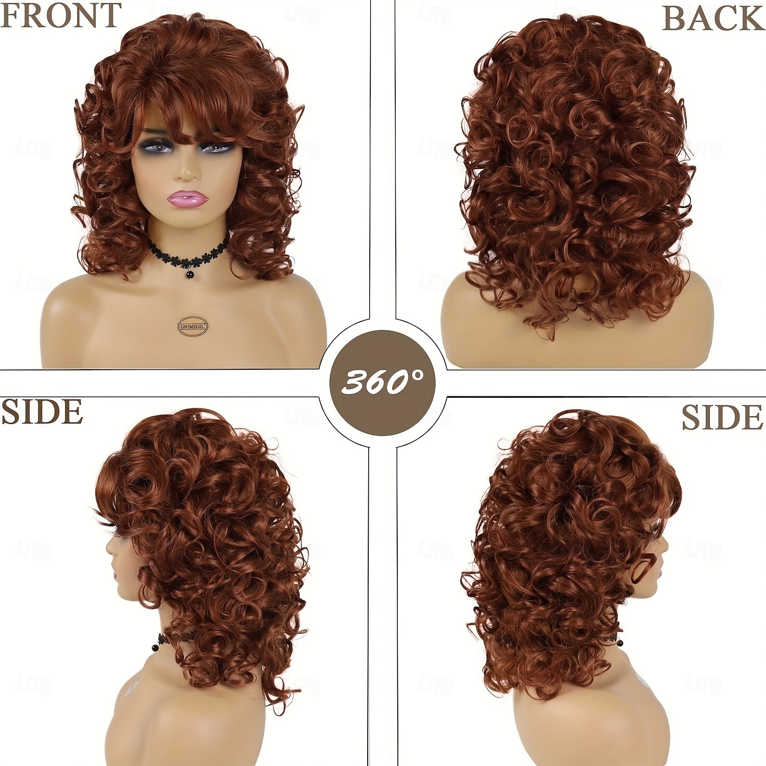 Easy-Style Heatproof Synthetic Wig - Bob with Bangs Lush Curls Perfect for Daily Wear & Special Occasions Natural Look 2025 - $19.99 –P2
