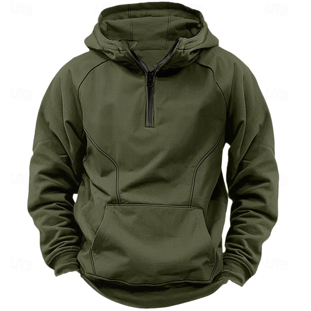 Voor heren Sweatshirt met kwartrits Raglan-hoodie Tactische capuchon Zwart Leger Groen Marineblauw Donkergrijs Capuchon Halve rits Kleurenblok Lapwerk Zak Kwart ritssluiting Werk Sport & Outdoor 2025 - $27.99 –P6
