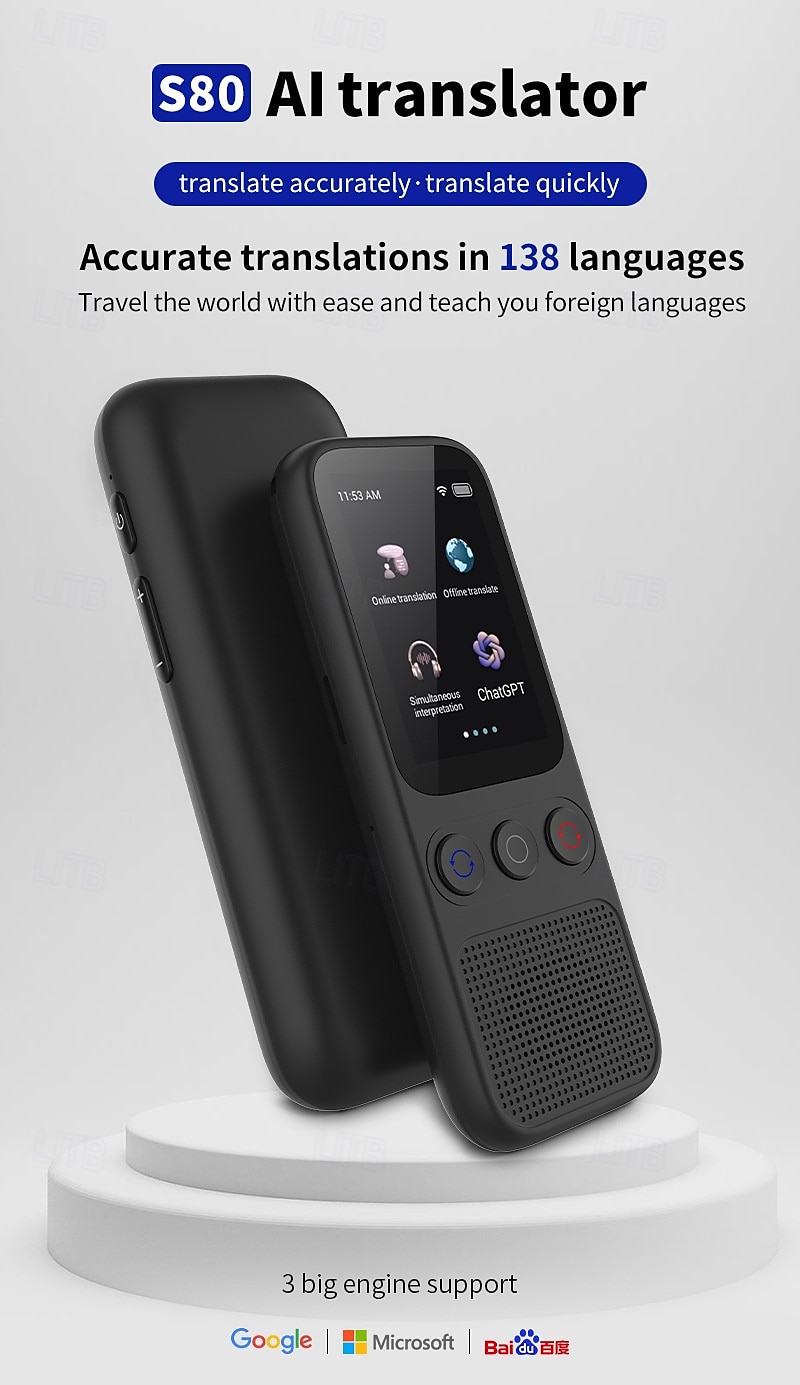 Language Translation Device Two-way Real-time Voice Translation Supports 138 Languages Accurate Offline And Recording 2 Hd Inch Touch Screen For Travel Business And Study 2025 - $95.99 –P1