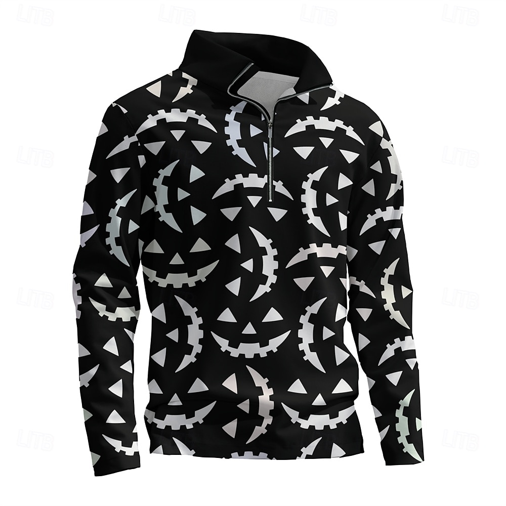 Homens Gráfico Escuro Moletons Moletom com zíper Manga Longa Moletom Colarinho Chinês Diário Casual Vintage retrô Impressão 3D Férias Para Noite Streetwear Imprimir Primavera & Outono de 2025 por $29.99 –P4
