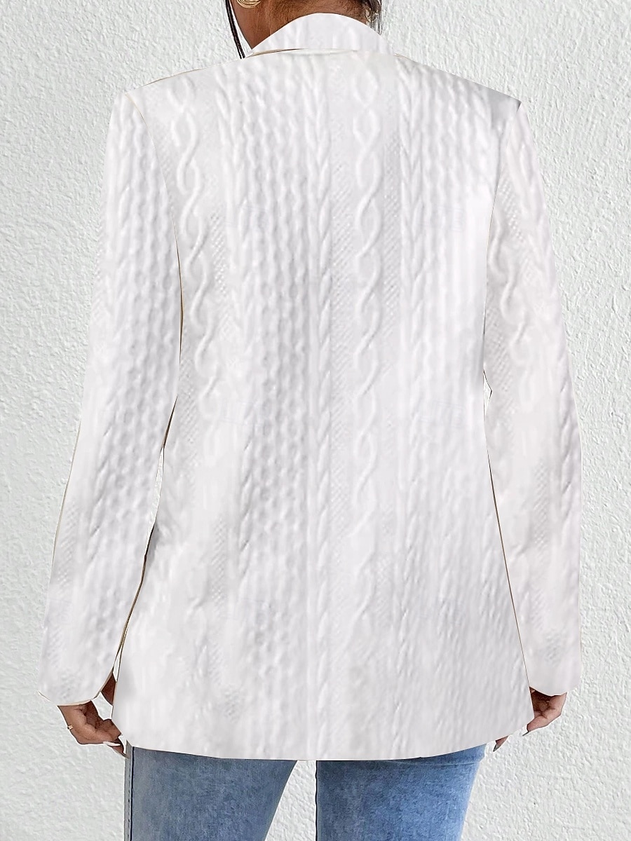Dam Vardaglig jacka Justerbara Ensfärgat Ledigt / vardag Stylish Normal Ytterkläder Långärmad Vår Vit S 2025 - $41.99 –P2
