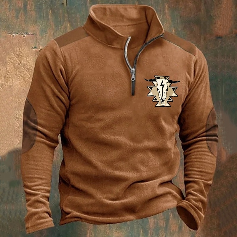 Férfi Pulóver Negyed cipzáras pulóver Medence Barna Khakizöld Világos szürke Sötétszürke Fél cipzár Grafika Tehén Nyomtatott Nyomtatott Negyed irányítószám Karácsony Napi Szabadság Egyéb nyomatok 2025 - $24.99 –P4