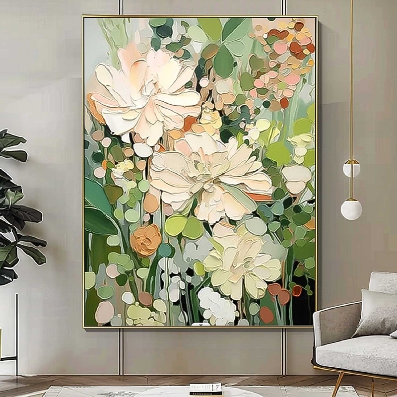 Oil painting handmade Impressionism Floral Paintings handmade Flower Oil Painting Abstract Rose Flower Painting Flower Landscape Painting Floral Wall Art Canvas Spring painting for Living Room 2026 - $116.99 –P6
