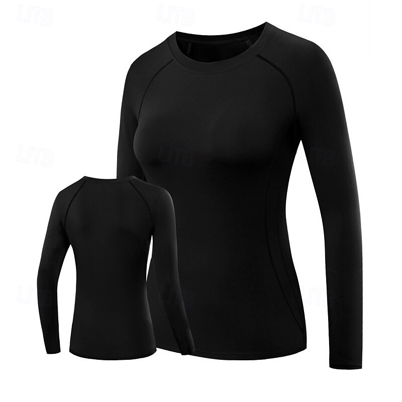 Damskie Koszulka kompresyjna Sportowa koszula Koszulka gimnastyczna Koszula fitness Długi rękaw Tee Tshirt Codzienny Athleisure Jesień Solidne kolory Szybkie wysychanie Miękka Oddychający Trening w 2025 - $18.99 –P10