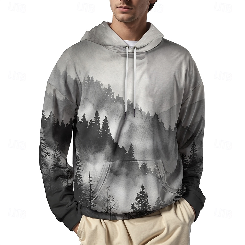Homens Gráfico Moletom Moletons Férias Diário Manga Longa Com Capuz Férias Esportes Para Noite Branco Estampado Inverno Primavera & Outono Designer de 2025 por $30.99 –P9