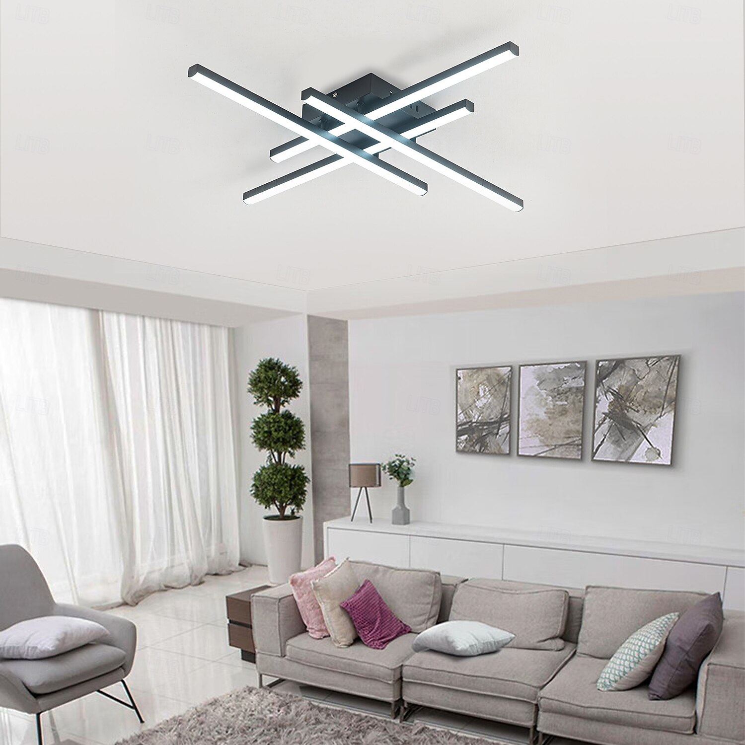 Modern Semi Flush Mount Ceiling Light Acrylic 4 Light LED Ceiling Lamp Nordic Sputnik Light Fixture for Living Room Dining Room Bedroom 110-240V 2026 - $95.99 –P3