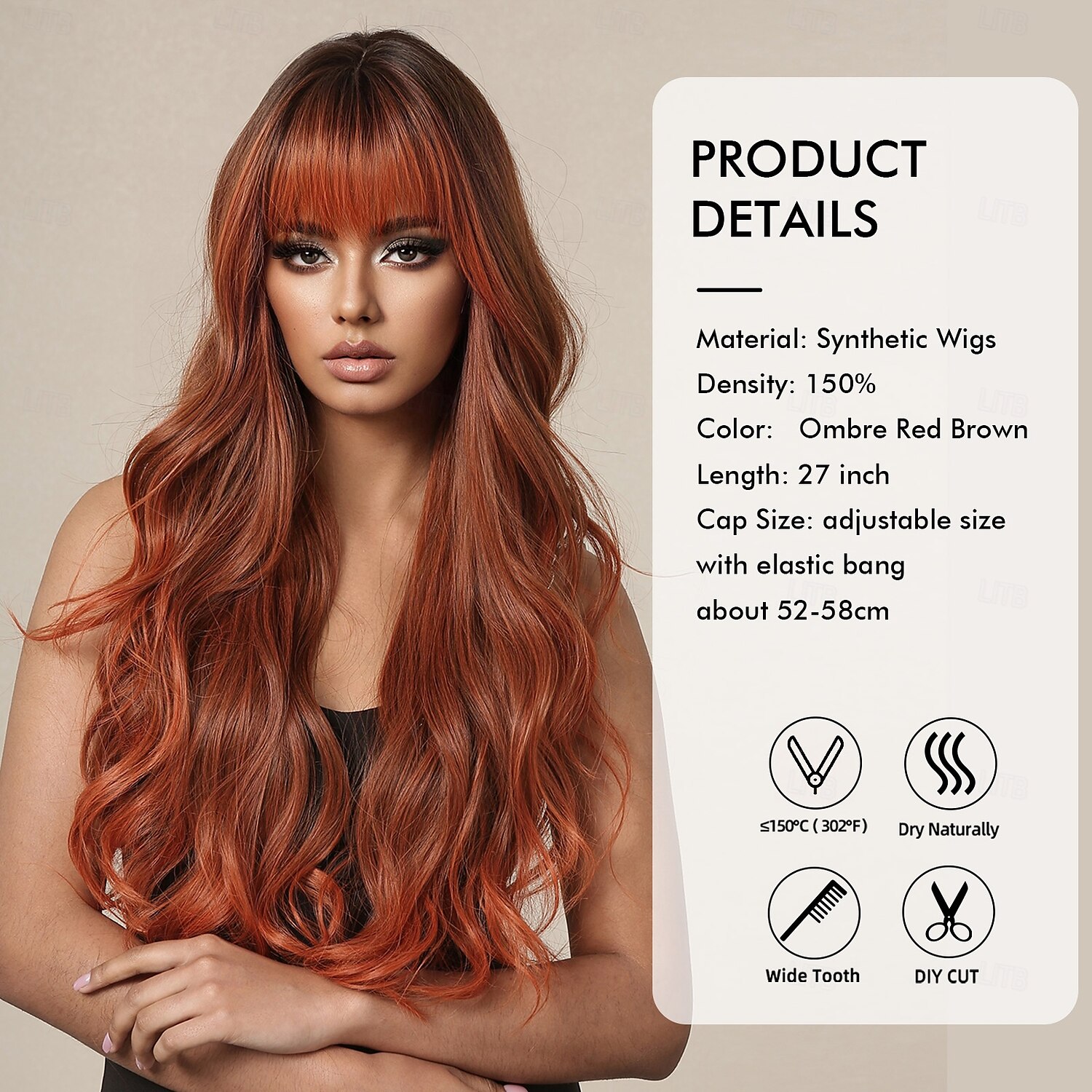 Synthetische pruiken Uniformen carrière Kostuums Prinses Gekruld Golvend Middelste stuk Gelaagd kapsel Met pony Machinegemaakt Pruik 66.0 cm Bruin / Bourgondië Synthetisch haar Dames Cosplay Feest 2025 - $27.99 –P2