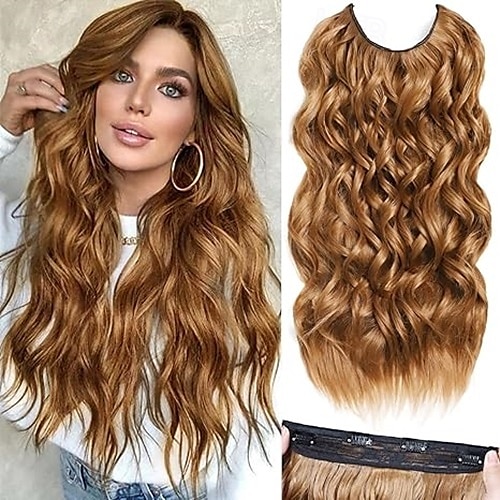 Bouclé Clips Cheveux Synthétiques Longue Extension des cheveux A Clipser 4 pièces Doux Résistant à la chaleur Femme de 2025 ? $13.49 –P5