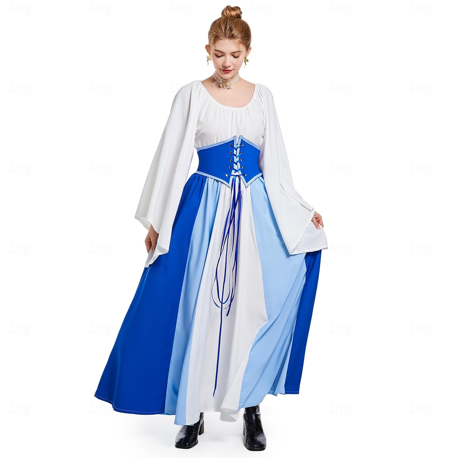 Retro Středověké Renesanční Šaty Šaty inspirované Regency Ren Faire Elf Viking Elfí Dámské Keltské Pirát Fantazie předvečer Všech svatých Karneval Plesová maškaráda Párty LARP Ren Faire Dospělé Šaty 2025 - $46.99 –P9
