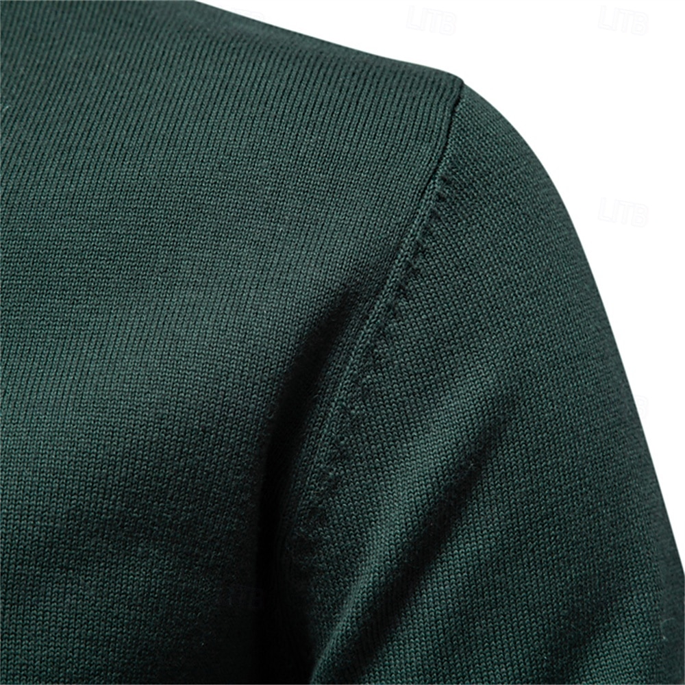 Mens Quarter Zip Cotton Pullover Sweaters Solid Color Casual Social Knit Mock Neck Polo Sweaters for Men 2025 - $37.99 –P4