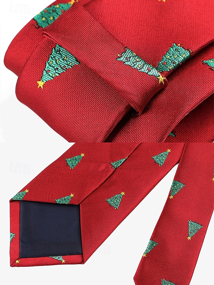 Corbatas para hombre con motivos navideños y patrones festivos de árboles: accesorios para fiestas navideñas y ropa formal de invierno 2025 - $14.99 –P5