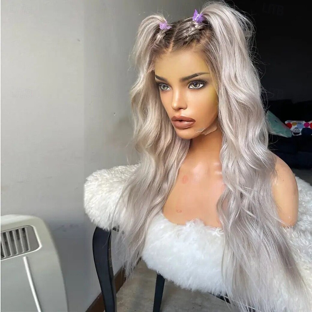 Cabelo virgem não processado 13x4 Lace Front Peruca Parte do meio Cabelo Brasileiro Ondulado Multi Cores Peruca 130% 150% Densidade do Cabelo com o cabelo do bebê Cabelo Ombre Sem cola Pré-depenado de 2025 por $236.99 –P3