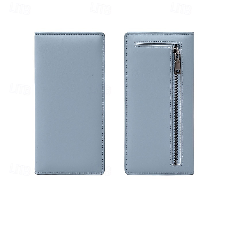 Portafoglio lungo ultra sottile bifold portatile in pelle PU con blocco RFID e più slot per carte e libretto degli assegni &titolari di carte di credito del 2025 a $22.99 –P12