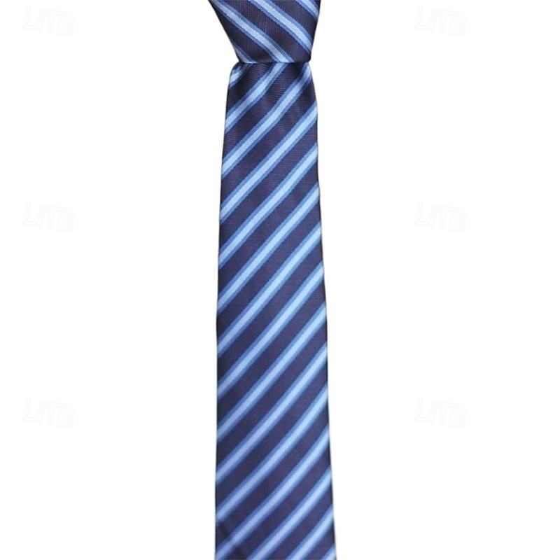 1buc cravata nunta barbati albastru cu dungi inguste cravata sageata barbati latime 8cm 2025 - $6.49 –P4