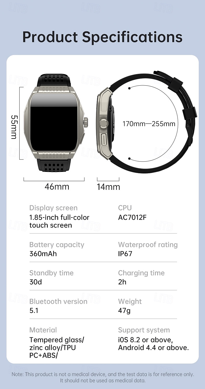 JT03 Smart Watch Bluetooth Call SOS Voice Assistant Heart Rate Monitor Step Exercise Watch Bracelet 2025 - $85.99 –P19