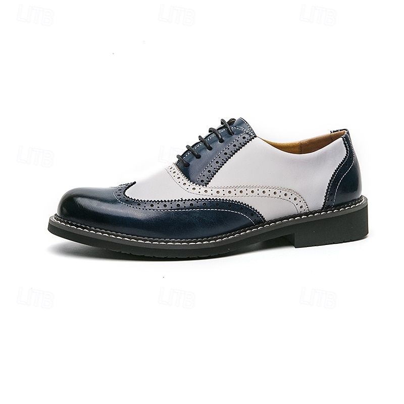 Men's Two-Tone Faux Leather Wingtip Oxford Gatsby Shoes – Vintage 1920s Brogue Spectator Dress Shoes for Wedding, Prom, Swing Dance, Roaring Twenties Party 2025 - $54.99 –P8