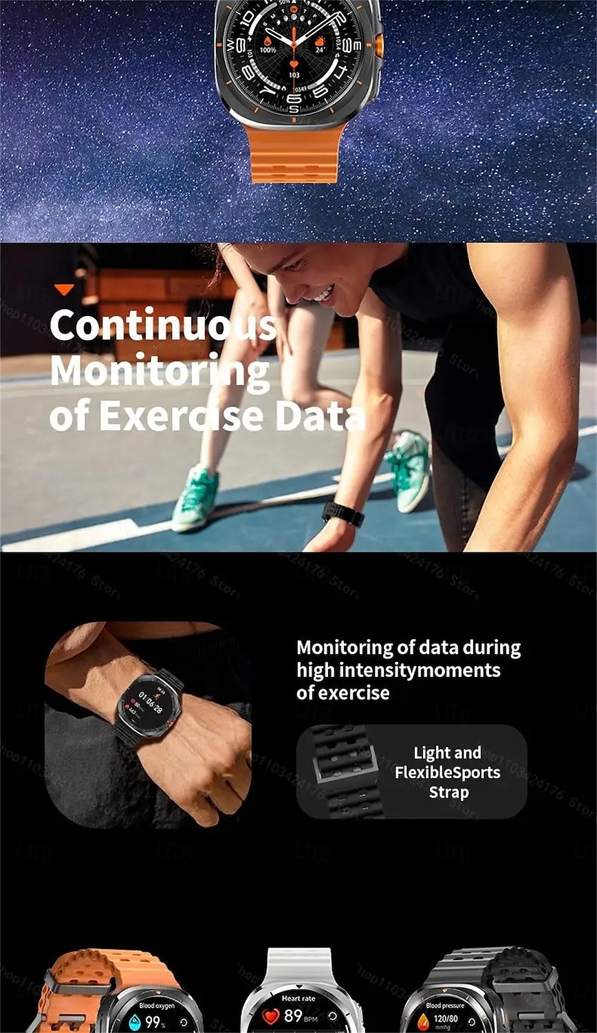 W7 AMOLED Smart Watch Ultra 7 Ai Dail 3D Menu SOS Compass Men Women Bluetooth Call Wireless Charging Sport Smartwatch 2025 - $54.99 –P7