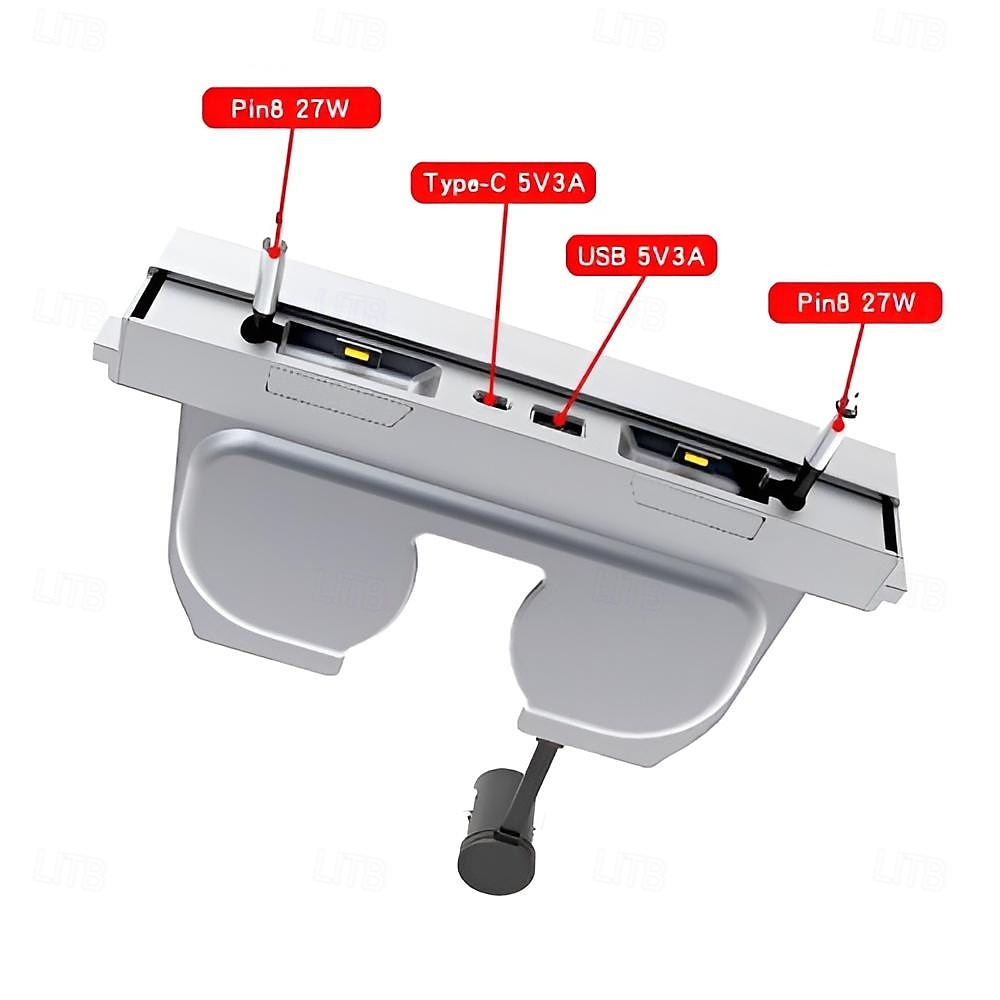 Intelligente Auto-Dockingstation Typ C PD 27 W Schnellladegerät USB-Extender Dockingstation Powered Splitter für Tesla Modell 3 2025 - $47.99 –P12