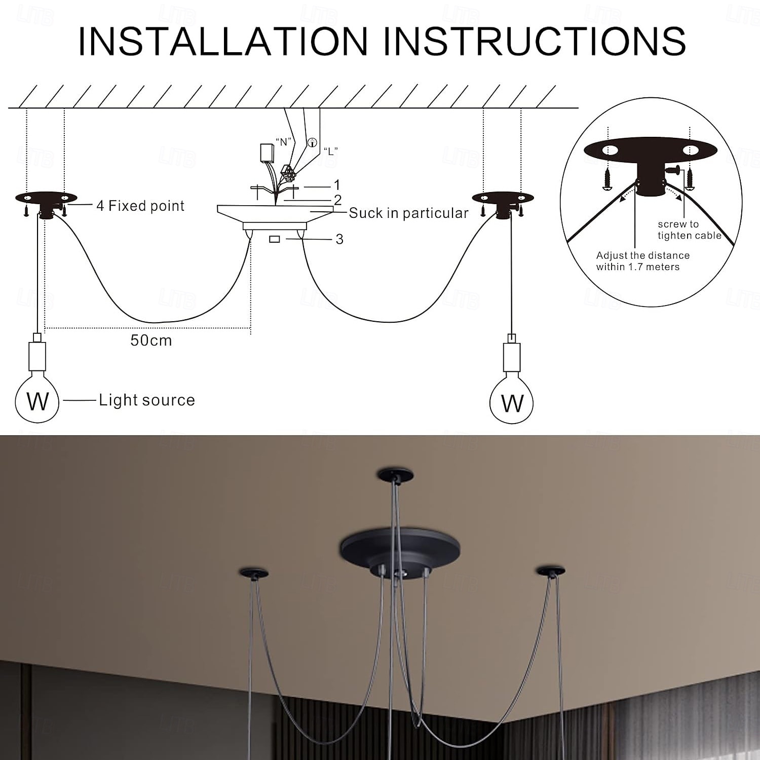 led hanglamp warm wit 6/10/14 koppen retro edison multi verstelbare diy plafond spider lamp modern chique industrieel voor woonkamer slaapkamer 110-240v 2026 - $161.27 –P5