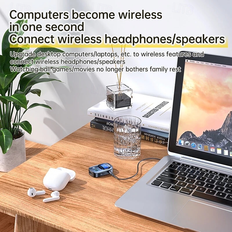 2-in-1-Bluetooth-Adapter, Empfänger, Sender mit HD-Display, Audio-Adapter, Bluetooth 5.3-Empfänger fürs Auto mit LED-Display, AUX-Bluetooth 2025 - $24.99 –P6