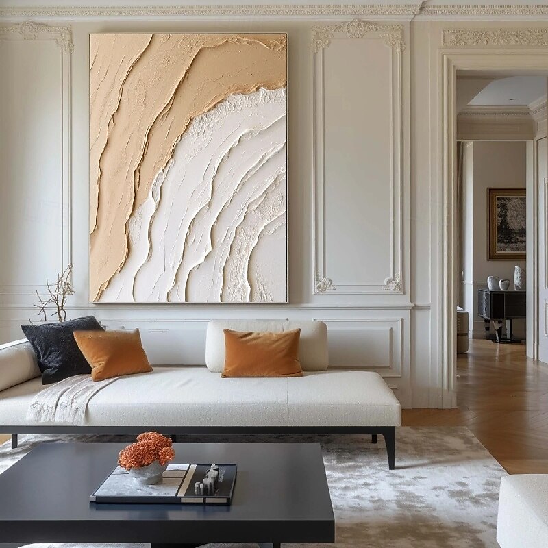 handgemalte abstrakte braune Wellengemälde auf Leinwand, handgemachtes reich strukturiertes Acrylgemälde, moderne Wandkunst, handgemaltes Kunstwerk, Ölgemälde für Wohnzimmer-Wanddekoration 2025 - $125.99 –P4