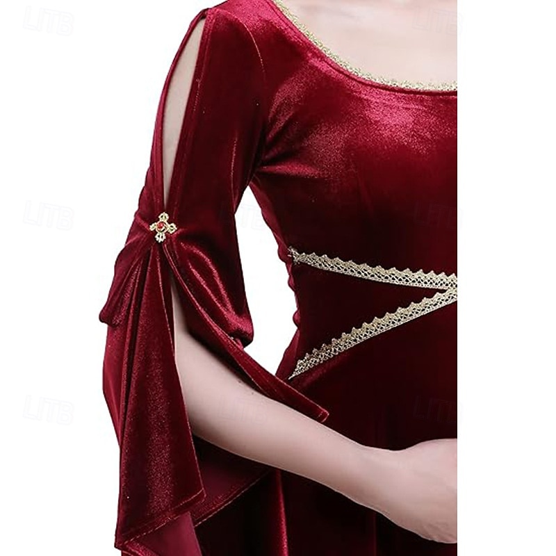 Médiéval Renaissance Robe de cocktail Robe de Bal Manche cloche Étranger Elfe Femmes Celtique Fantaisie Royal Halloween Carnaval Mascarade LARP Foire de la Renaissance Festival Adulte Robe de 2025 ? $39.99 –P5
