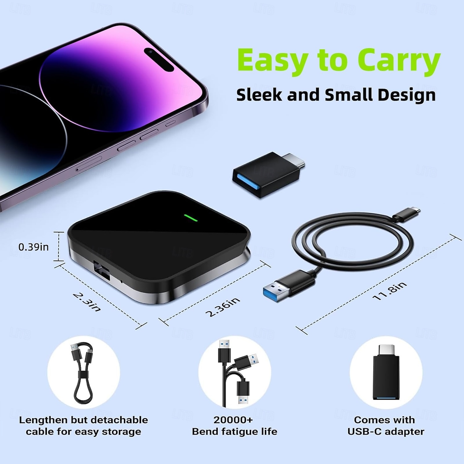 Adaptador inalámbrico CarPlay para iPhone Adaptador inalámbrico Apple CarPlay Convierte el dongle CarPlay cableado en inalámbrico &Reproducir wifi con conexión rápida automática para coches 2025 - $65.99 –P6