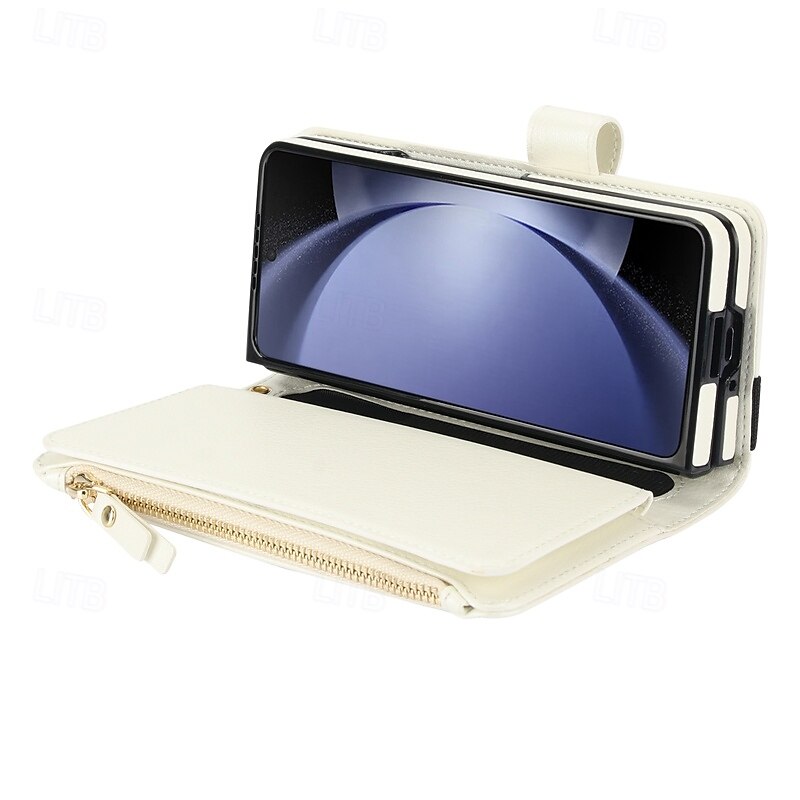 telefono Custodia Per Samsung Galaxy Piegatura a Z 7 Z Fold 6 Z Fold 5 Z Fold 4 Z Fold 3 Custodia Portafoglio con Supporto Magnetico Cerniera Retrò TPU Pelle PU del 2025 a $33.99 –P8