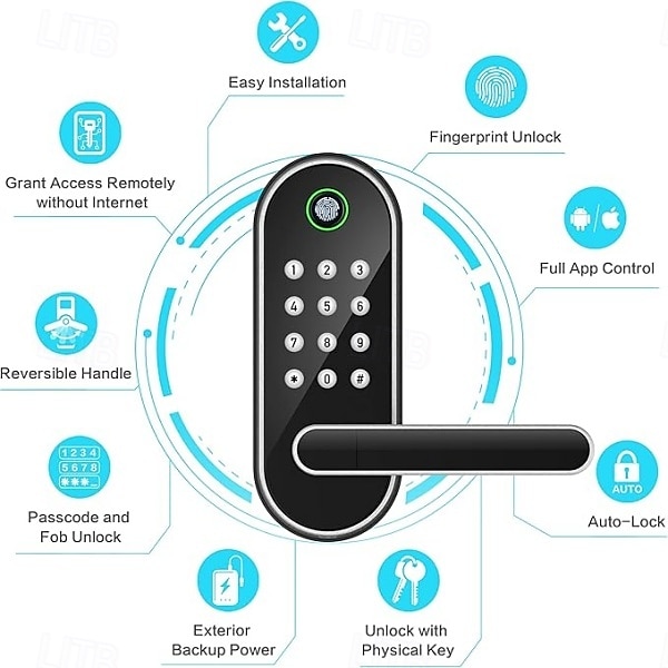 Fingerprint Password Lock Remote APP Bluetooth Automatic Lock WIFI Smart Door Lock 2025 - $159.99 –P4