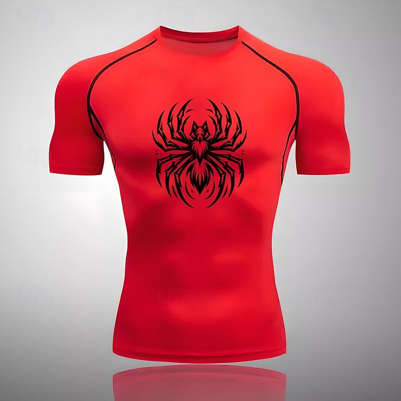 Men's Compression Shirt Athletic Shirt Gym Shirt Fitness Shirt Short Sleeve Tee Tshirt Casual Athleisure Breathable Quick Dry Soft Gym Workout Running Walking Sportswear Activewear White Red Green 2025 - $15.49 –P6