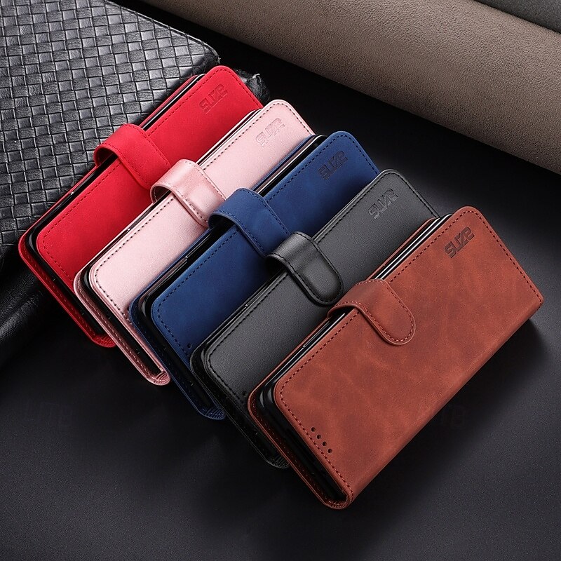 Phone Case For Z Fold 6 Z Fold 4 Z Fold 3 iPhone 16 Pro Max Plus iPhone 15 Pro Max Plus iPhone 14 13 12 11 Pro Max Plus Mini Back Cover with Stand Holder Card Slot Shockproof Retro PU Leather 2025 - $18.99 –P1