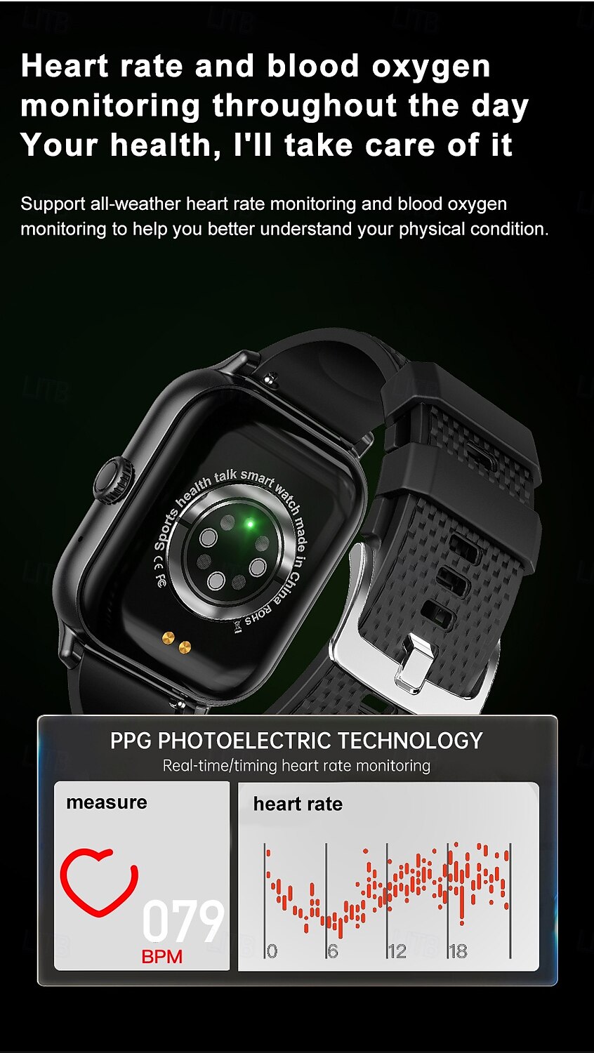 iMosi F12 Smart Watch 2.02 inch Smartwatch Fitness Running Watch Bluetooth Pedometer Call Reminder Activity Tracker Compatible with Android iOS Women Men Hands-Free Calls Media Control Message 2025 - $39.99 –P7