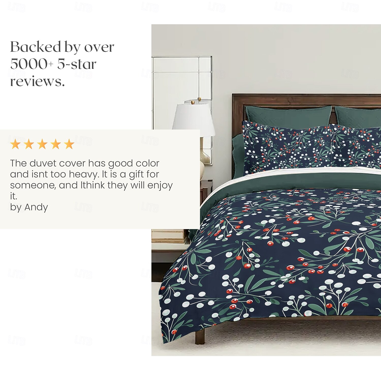 capa de edredom de natal com design de visco 100% algodão roupa de cama festiva para férias macia e aconchegante inclui capa de edredom e fronhas para decoração sazonal de quarto tamanho queen king de 2025 por $69.99 –P7