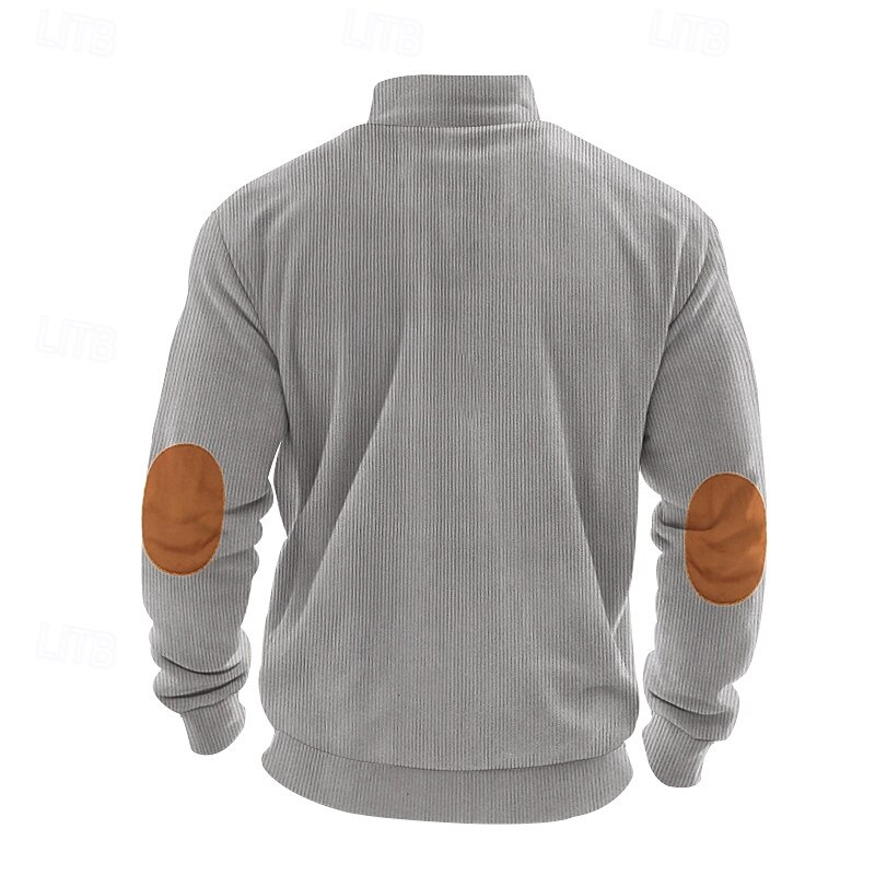 Homme Sweat-shirt Sweat-shirt quart de fermeture éclair Abricot Noir Vert Véronèse bleu marine Gris Demi-zip Bloc de Couleur Patchwork A côtes Texturé Sport & Loisir Quotidien Fête Polyester Velours de 2025 ? $23.99 –P15