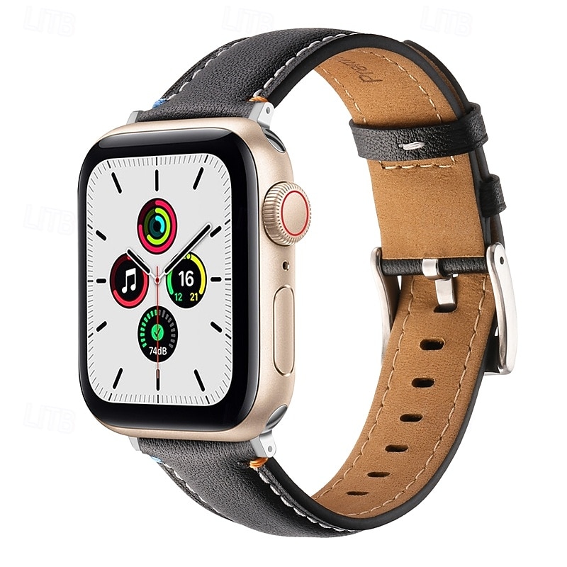 Bőr zenekar Kompatibilis valamivel Apple Watch óraszíj 38mm 40mm 41mm 42mm 44mm 45mm 49mm Fém kapocs Luxus Állítható Valódi bőr Csere óraszíj mert iwatch Ultra 2 Series 9 8 7 SE 6 5 4 3 2 1 2025 - $14.99 –P14