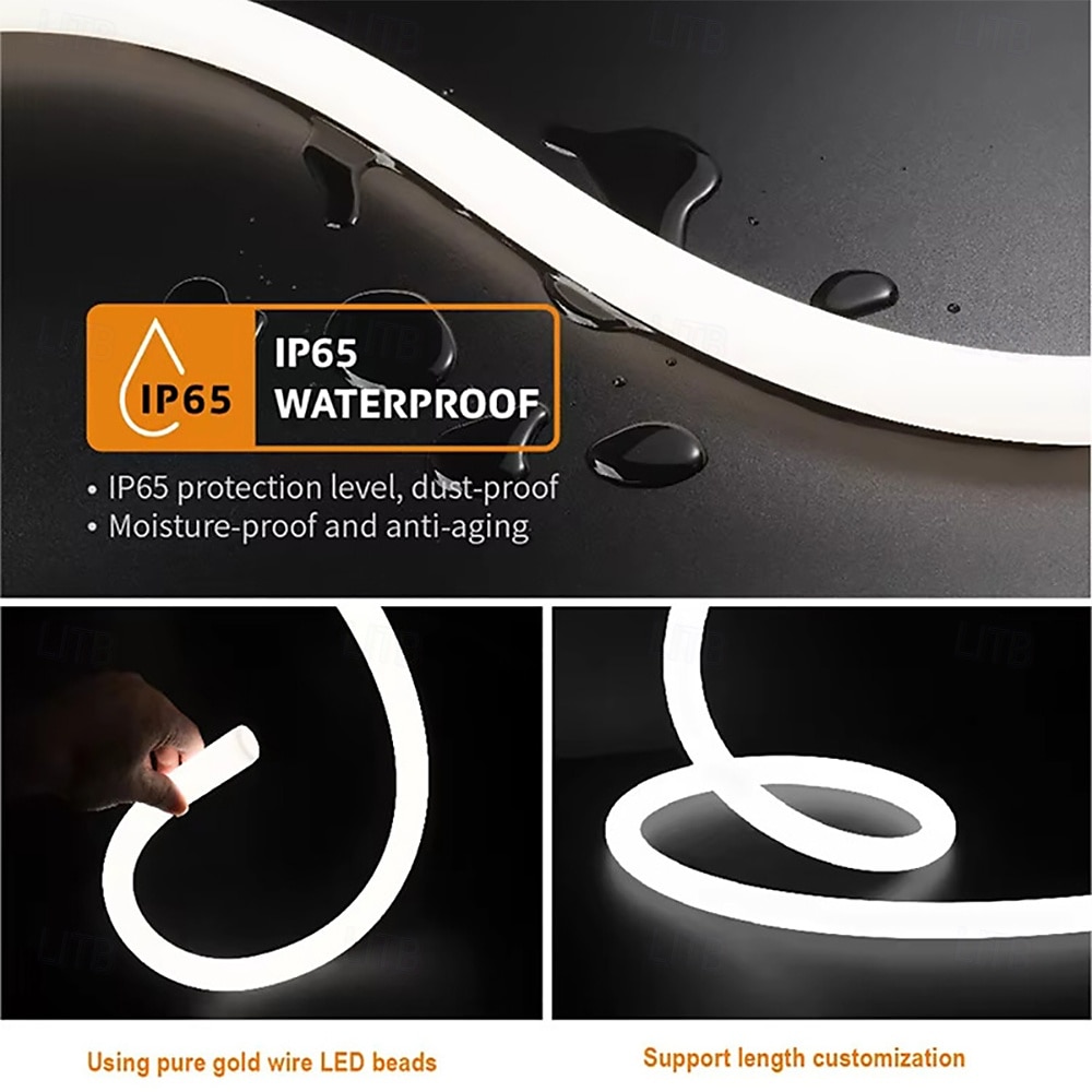 White Silicone Neon LED Light Strip, 16MM 360° Circular, RGB Flexible Dreamy Color Rope Light with 17-Key IR Controller, USB DC5V for Bedroom Indoor/Outdoor Decoration WS2811 2025 - $22.99 –P2