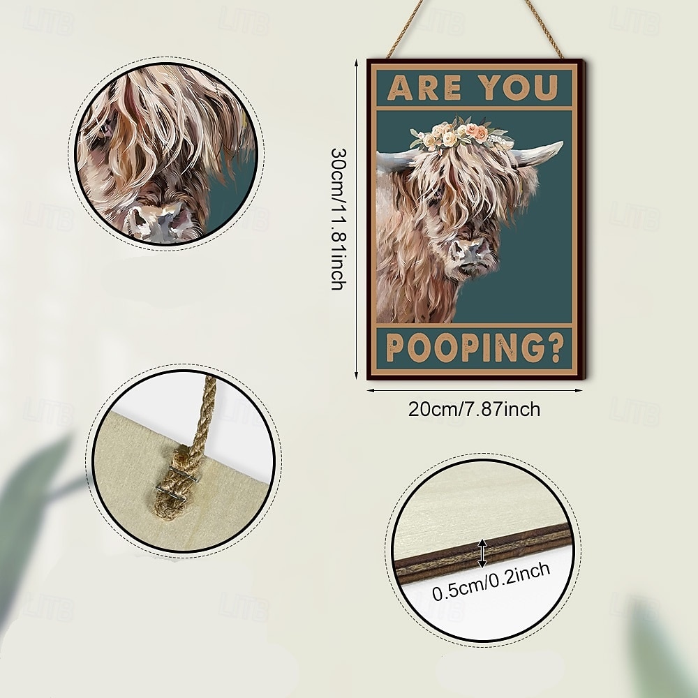 Highland Cow  Are You Pooping  Funny Tin Signs Bathroom Wall Decor 2026 - $37.99 –P7