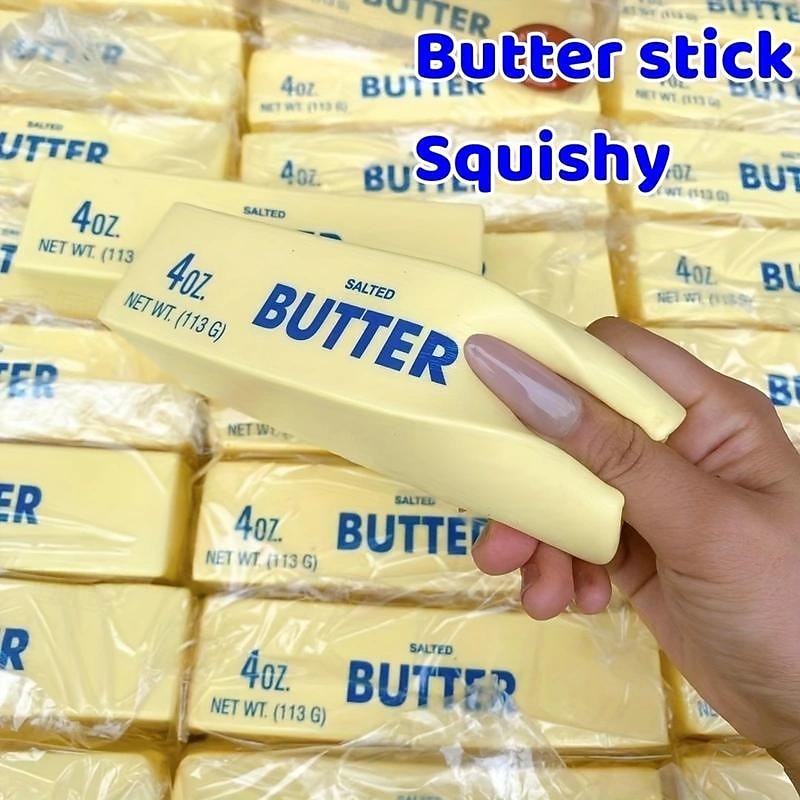Confezione da 2 giocattoli squishy a forma di bastoncino di burro, morbidi e lenti, da leccarsi le dita, giocattolo divertente per adulti del 2025 a GBP £12 –P3