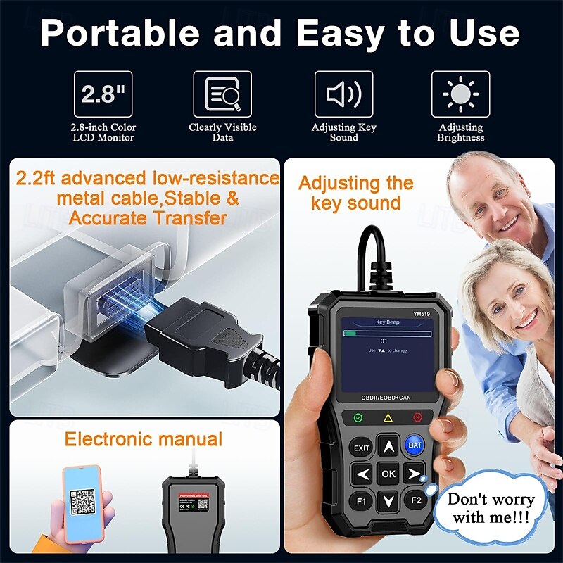 2025年 車用 OBD2 スキャナー バッテリー テスター カラー スクリーン コード リーダー 簡単セットアップ エンジン障害ライトをクリア 診断スキャン ツール 電圧読み取り  コレクション – $77.99 –P3
