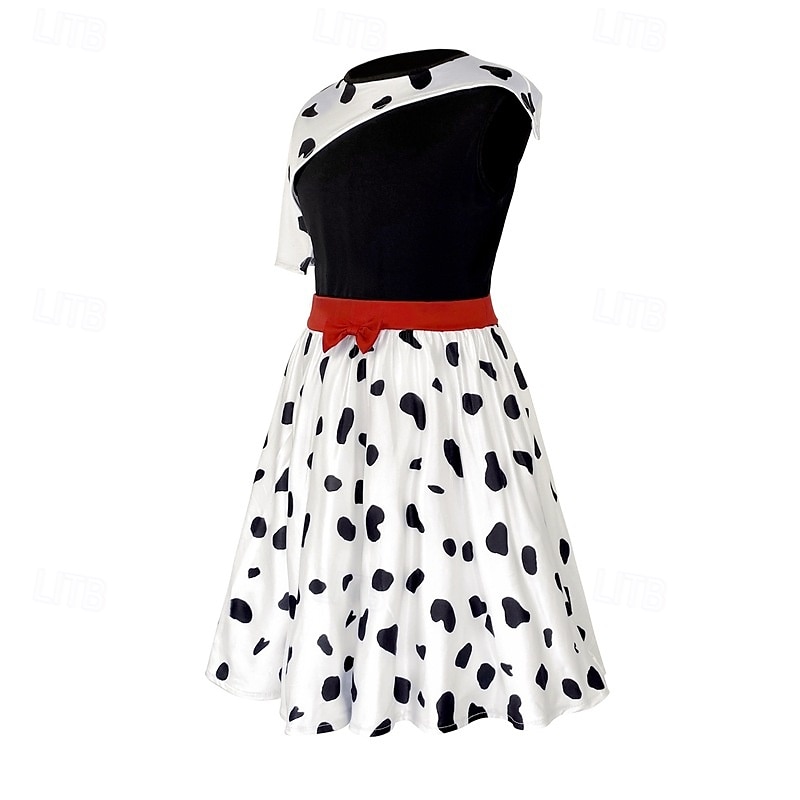 Sto a jeden dalmatin Cruella de Vil Šaty Maškarní Cosplay kostým Obleč se Filmové kostýmy for Dívčí Dětské Plesová maškaráda Párty a večer 2025 - $41.99 –P5