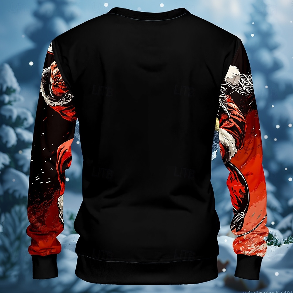 عيد الميلاد المجيد رجالي بابا نويل آلة موسيقية بلوزات كنزة كنزة كم طويل سويت شيرت رقبة عالية مدورة كوول روك طباعة ثلاثية الأبعاد ملابس الشارع مهرجان كرونيك الشتاء ربيع & الصيف 2026 - $31.99 –P2